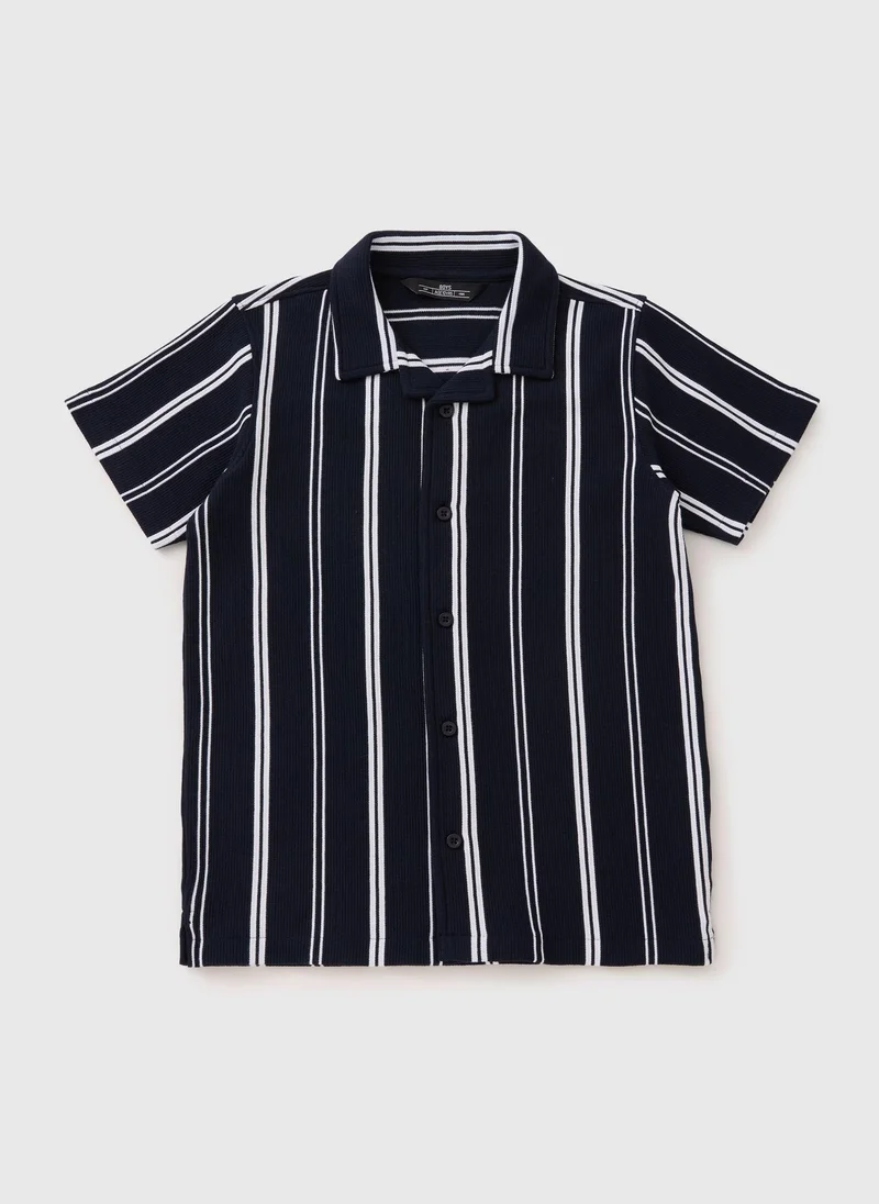 Matalan Boys Navy Striped Shirt